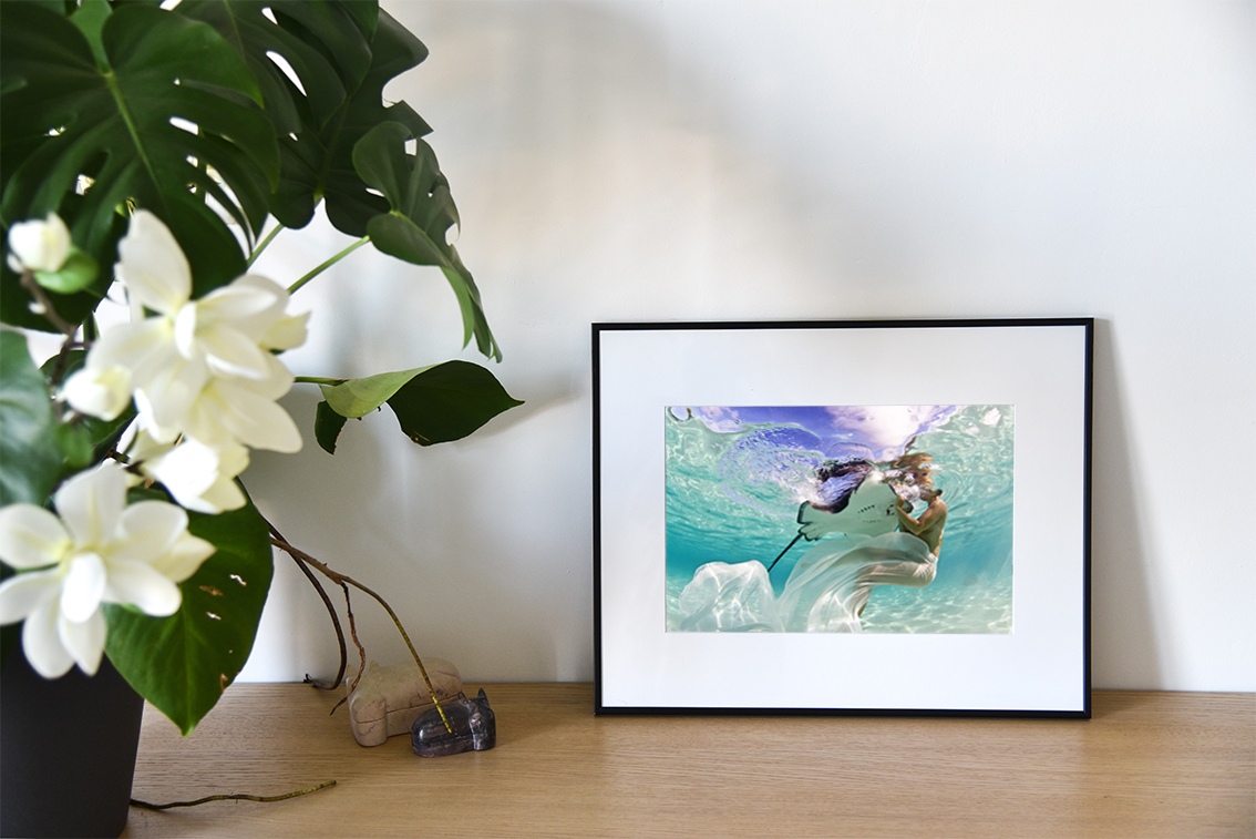 Gimme a hug version couleur est une photographie artistique sous-marine de Christian Coulombe, en édition limitée, numérotée et en exclusivité vente chez Myovahe.