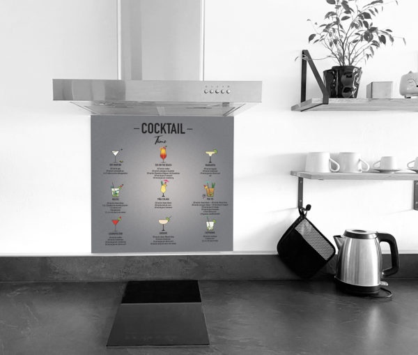 Crédence cuisine panneau aluminium brossé